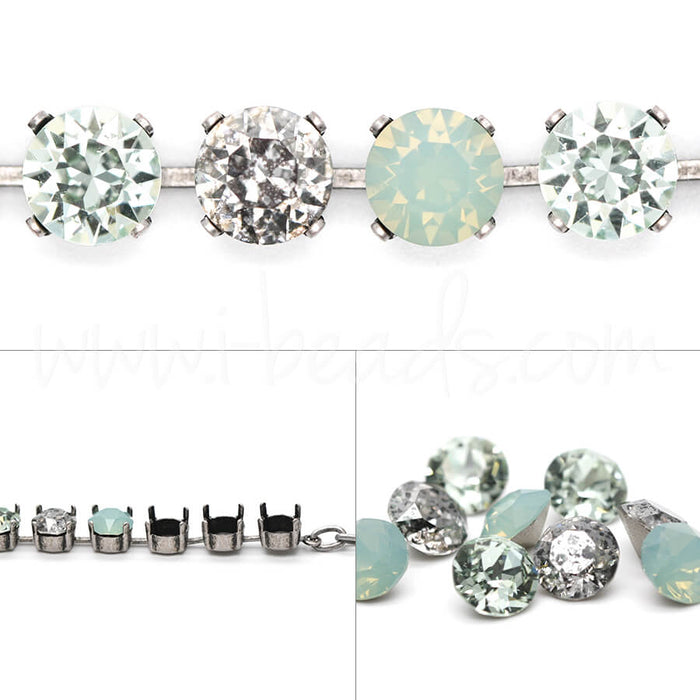 DIY Armbandfassung mit Swarovski Kristallen Xirius Pacific Opal mix