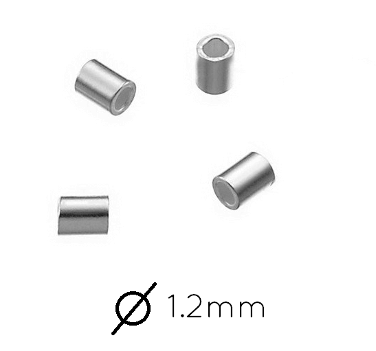 Sterling Silber Quetschperlen 1.5x2mm  Lochgrosse:1.2mm(20)