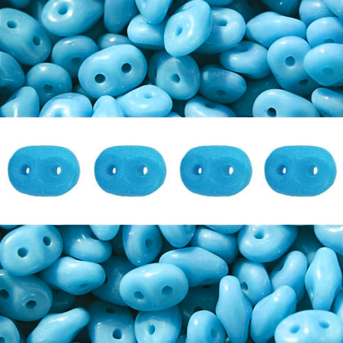 Kaufen Sie Perlen in Deutschland Super Duo Perlen 2.5x5mm Blue Turquoise (10g)