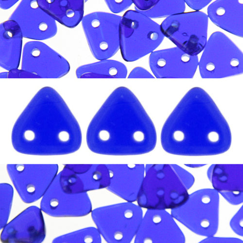 Kaufen Sie Perlen in Deutschland 2 Loch Perlen CzechMates triangle cobalt 6mm (10g)