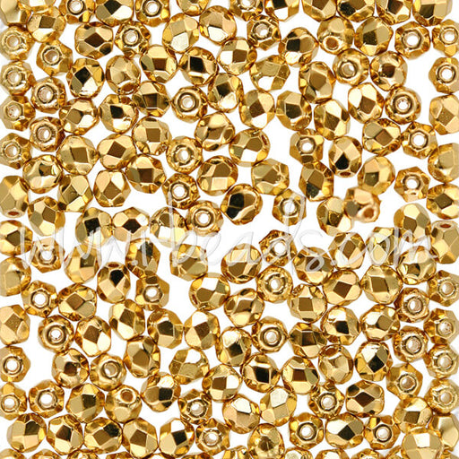 Glasschliffperlen gold plated 24k 3mm (50)