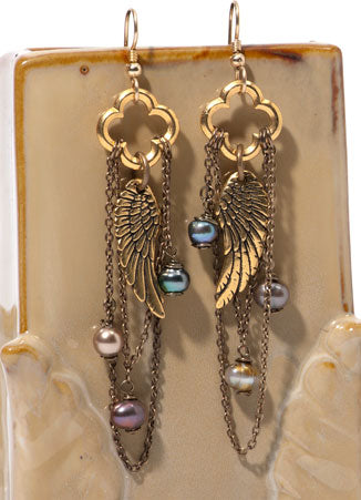 Kaufen Sie Perlen in Deutschland Flügel charm antik versilbert (1)