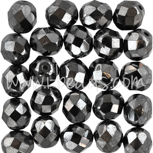 Kaufen Sie Perlen in Deutschland Glasschliffperlen hematite 8mm (25)