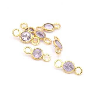 Kaufen Sie Perlen in Deutschland kleiner Amethyststecker und Vermeil-Fassung 12X5mm (2)