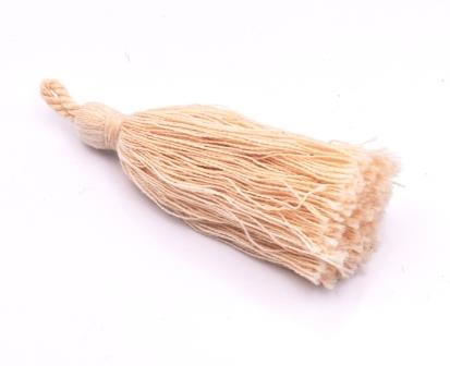 Handgemachte Baumwollquaste BEIGE 8cm (2)