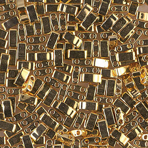 Kaufen Sie Perlen in Deutschland cc191 -Miyuki HALF tila beads 24k Gold Plated 2.5mm (15 beads)
