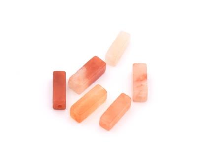 Kaufen Sie Perlen in Deutschland Aventurin orange weiss Rechteckwürfel 13x4mm - Loch: 1mm (6)