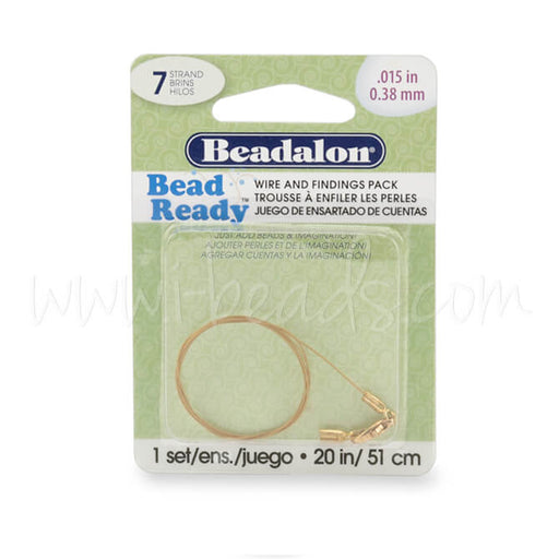 Beadalon bead ready satingold 7 strängedraht 0,38mm 51cm (1)(1)