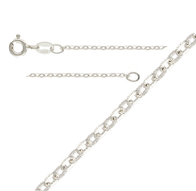 Kaufen Sie Perlen in Deutschland SterlingsilberFlache silberne 1.5mm Kabelkette 45cm (1)