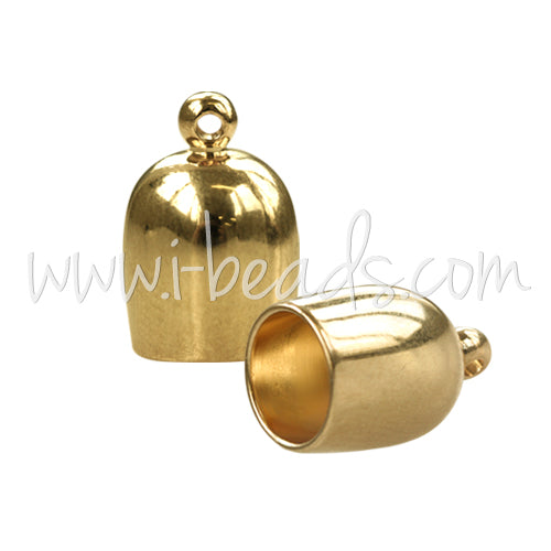 Kaufen Sie Perlen in Deutschland Bullet Endkappe Gold plattiert 6mm (2)