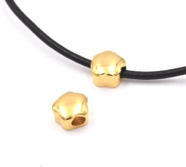 Kaufen Sie Perlen in Deutschland Edelstahlblumenperlen, vergoldet - 10x6mm 2,5mm Loch (1)