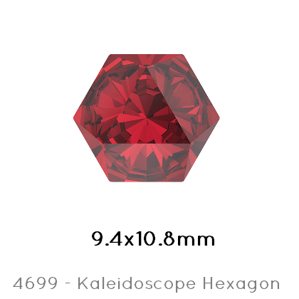 Kaufen Sie Perlen in Deutschland Swarovski 4699 Kaleidoscope Hexagon  Scarlet foiled 9,4x10,8mm (1)