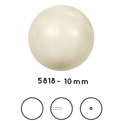 Kaufen Sie Perlen in Deutschland Swarovski 5818 Half drilled - Crystal cream pearl -10mm (4)
