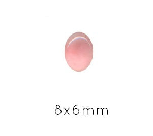 Rosa QUARZ Oval Cabochon 8x6mm (1)