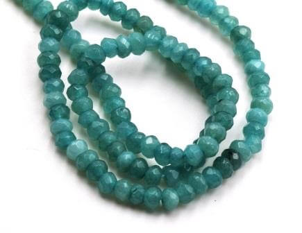 Kaufen Sie Perlen in Deutschland Facettierte Jadeperlen - AQUA grun 4X2 mm - Loch: 1 mm (1 Strang)