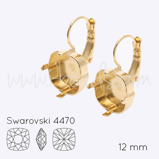 Ohrringfassung für Swarovski 4470 12mm gold-plattiert (2)