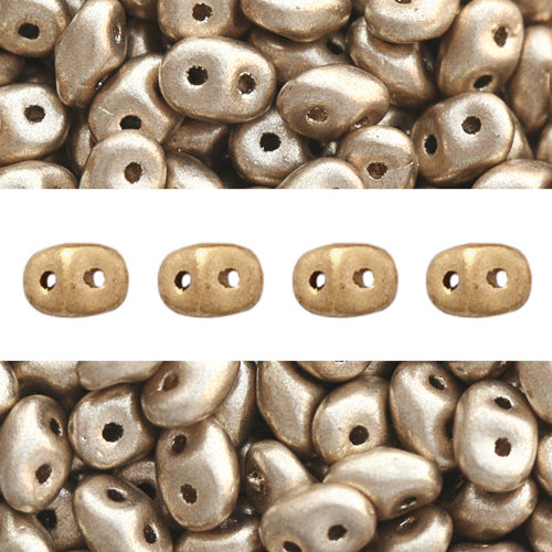 Kaufen Sie Perlen in Deutschland Super Duo Perlen 2.5x5mm matte metallic flax (10g)