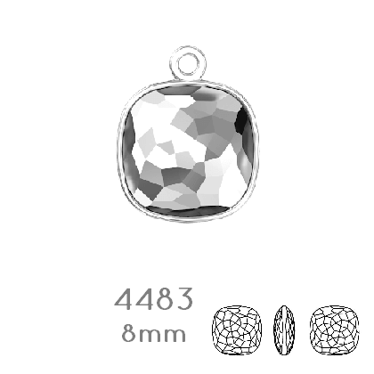 Kaufen Sie Perlen in Deutschland 4483/J Swarovski Fantasy Cushion Fancy Stone Pendant setting Rhodium - 8mm (1)