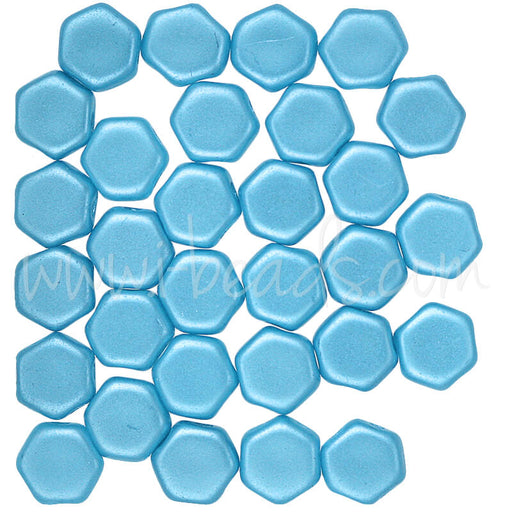 Kaufen Sie Perlen in Deutschland Honeycomb Perlen 6mm pastel aqua (30)