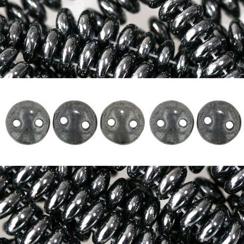 Kaufen Sie Perlen in Deutschland 2 Loch Perlen CzechMates lentil hematite 6mm (50)