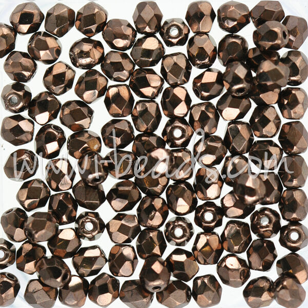 Glasschliffperlen dark bronze 4mm (100)