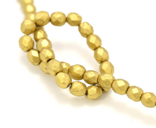 Kaufen Sie Perlen in Deutschland Glasschliffperlen 4mm Matte - Metallic Aztec Gold  (50)