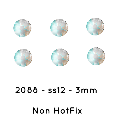 Swarovski 2088 Xirius rose CRYSTAL Light Grey DELITE SS12- 3mm (60)