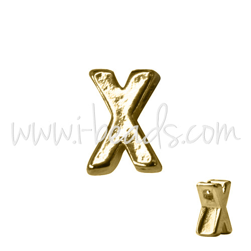 Kaufen Sie Perlen in Deutschland Buchstabenperle X vergoldet 7x6mm (1)