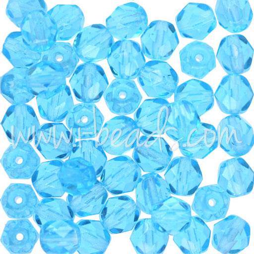 Kaufen Sie Perlen in Deutschland Glasschliffperlen aquamarine 6mm (50)