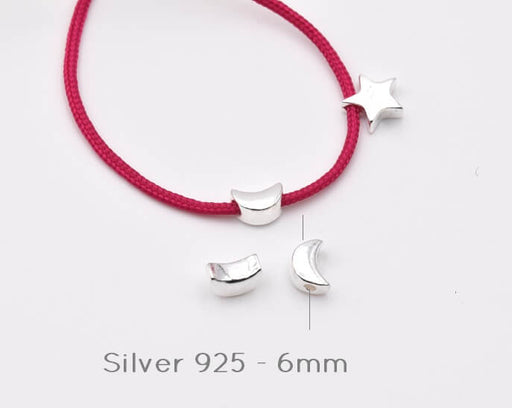 MOND Perlen, Silber 925- 7mm- Loch: 1.1mm (1)