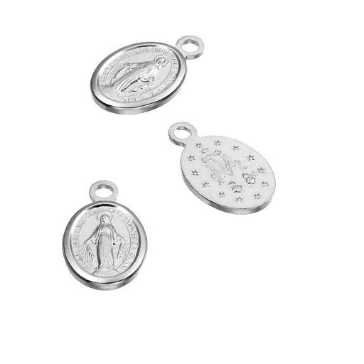 Kaufen Sie Perlen in Deutschland Sterling Silber 925 Oval Medaille mit Jungfrau, 8mm (1)