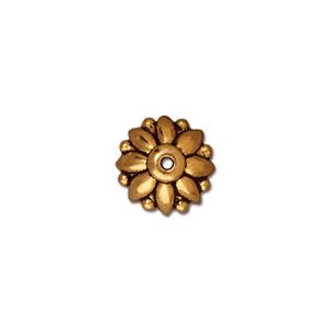 Kaufen Sie Perlen in Deutschland Perlenkappe Dharma 10mm Goldfarben (1)