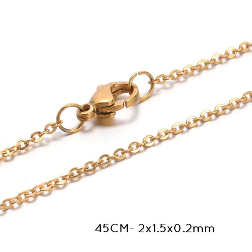 Kaufen Sie Perlen in Deutschland Kette Halskette GOLD Stahl 45cm - 2x1,5x0,2mm (1)