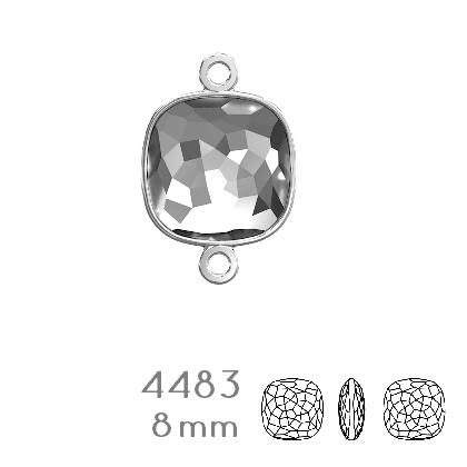 4483/J Swarovski Fantasy Cushion Fancy Stone LINK setting Rhodium - 8mm (1)