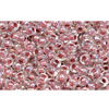 cc771 - Toho rocailles perlen 11/0 rainbow crystal/ strawberry lined (10g)