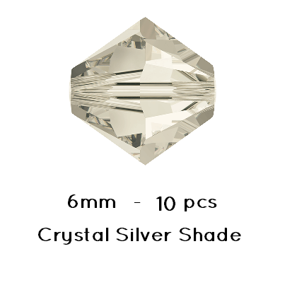Kaufen Sie Perlen in Deutschland 5328 Swarovski Xillion beads Silver Shade 6mm (10)