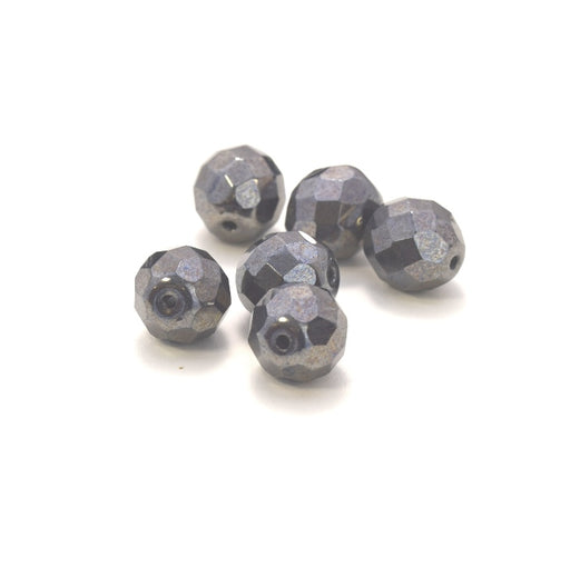 Kaufen Sie Perlen in Deutschland Glasschliffperlen HEMATITE 12mm (6)