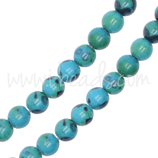 Kaufen Sie Perlen in Deutschland Azurit Chrysokoll Runde 6mm Perlen am Strang (1)