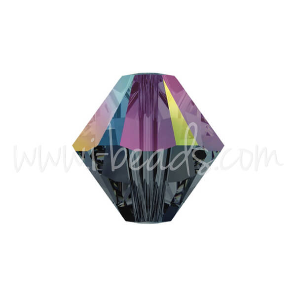 5328 Swarovski xilion doppelkegel graphite AB 4mm (40)