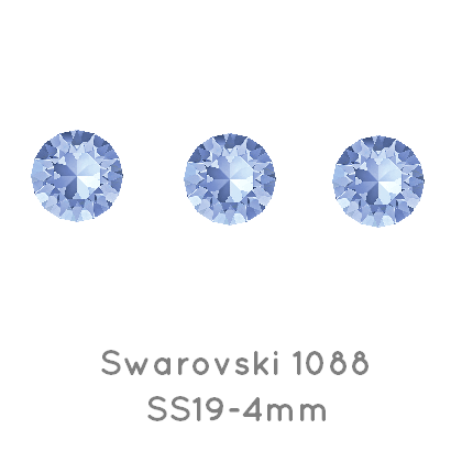 Swarovski 1088 xirius chaton Light Sapphire F 4mm -SS19  (10)