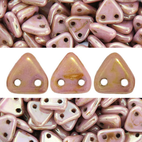 2 Loch Perlen CzechMates triangle luster opaque rose gold Topaz 6mm (10g)