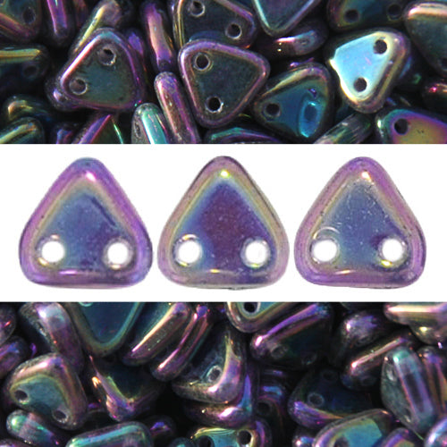 2 Loch Perlen CzechMates triangle tanzanite iris 6mm (10g)