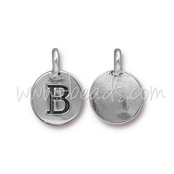 Charm Buchstabe B Antik Silber - plattiert 11mm (1)