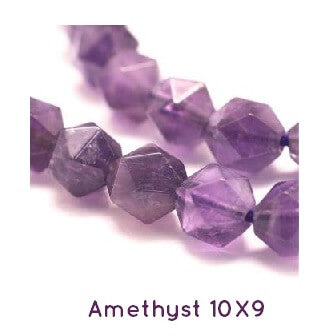 Kaufen Sie Perlen in Deutschland Vieleck, facettiert, Amethyst 10x9 mm, loch: 1 mm-(3 stuck)