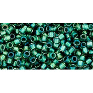 cc264 - Toho Takumi LH runde perlen 11/0 inside colour rainbow crystal/teal lined (10g)