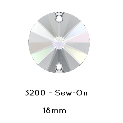 Swarovski Rivoli Sew-On 3200 Crystal AB Foiled 18mm (2)