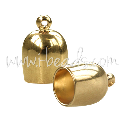 Kaufen Sie Perlen in Deutschland Bullet Endkappe Gold plattiert 8mm (1)