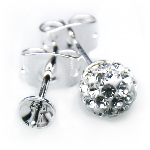 Kaufen Sie Perlen in Deutschland Ohrstecker mit Aufsatz für 6mm Perlen Silberfarben (2)