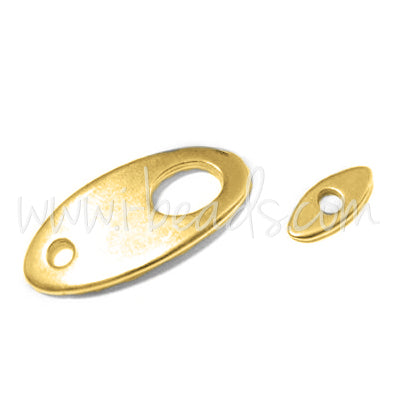 Kaufen Sie Perlen in Deutschland Verschluss Set Oval Gold-Plattiert 26x12mm (1)