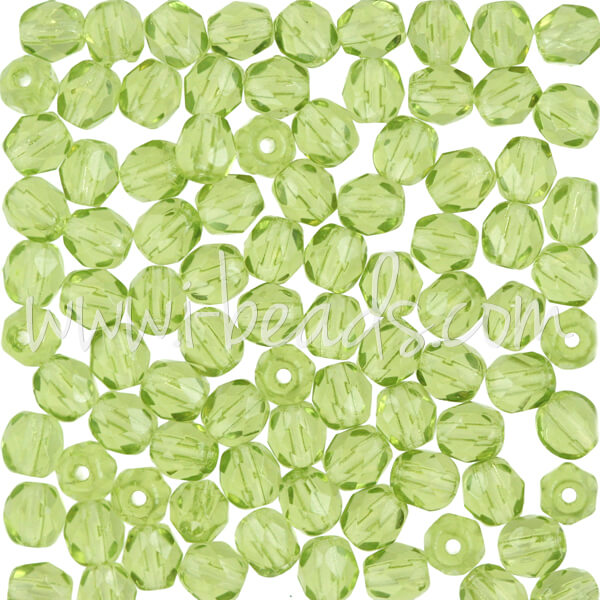 Glasschliffperlen olivine 4mm (100)